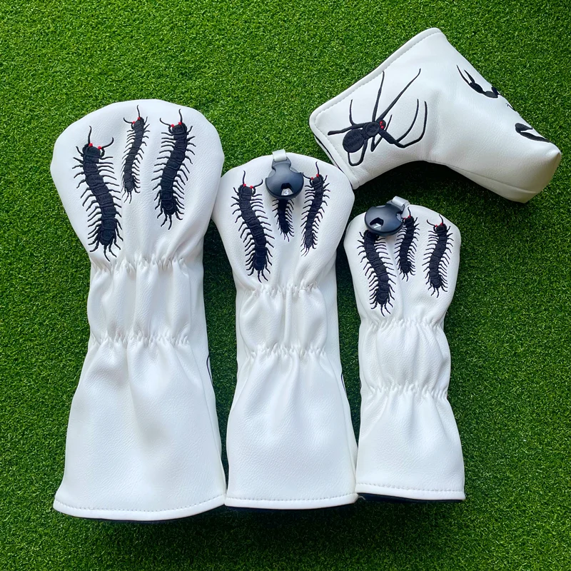 Scorpions and spiders Golf Club #1 #3 #5 Wood Headcovers Driver Fairway Woods Cover PU Leather Head Covers Golf Putter Covers