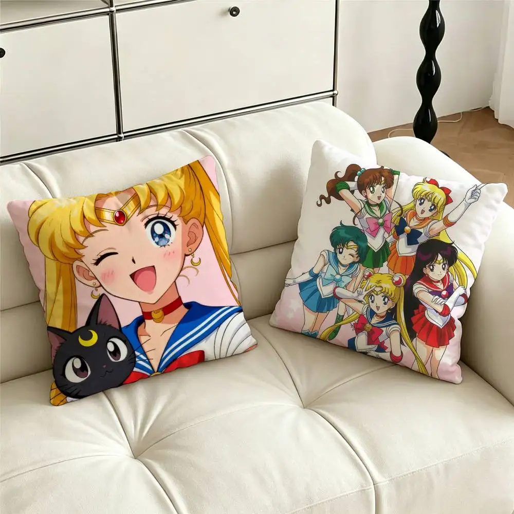 S-Sailor Moon Tsukino Usagi Pillow Case for Sofa Living Room Home office Decor Protective Cover