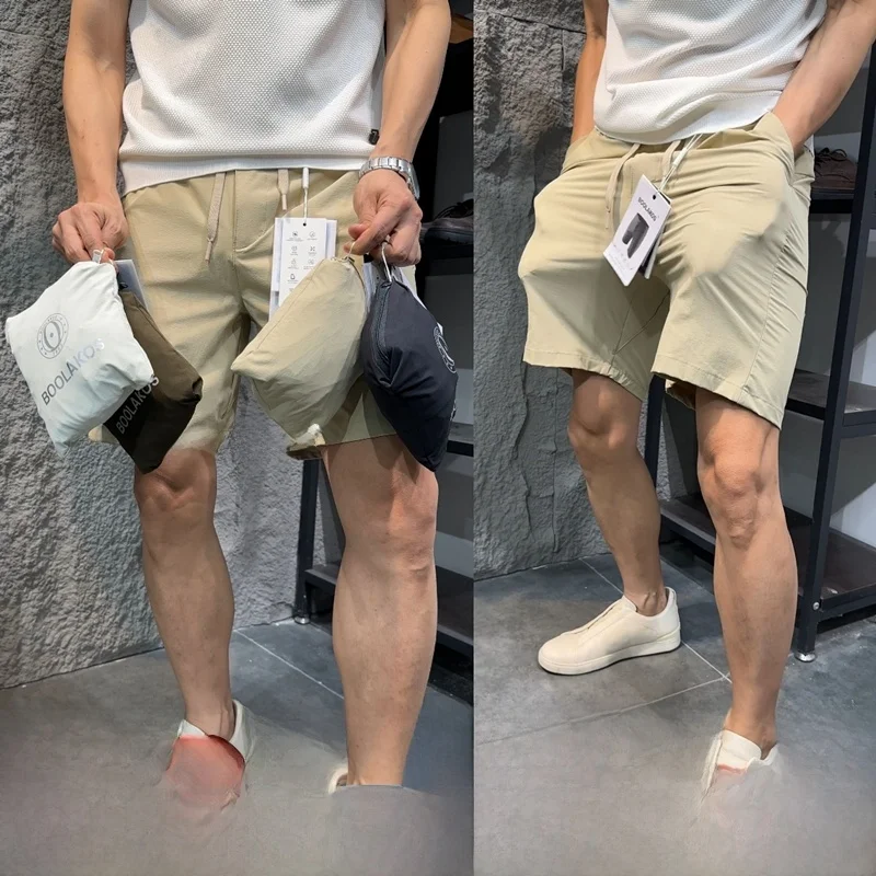 

Высокоэластичные, дышащие, впитывающие пот, складные шорты для мужчин, модные повседневные летние брюки для отдыха