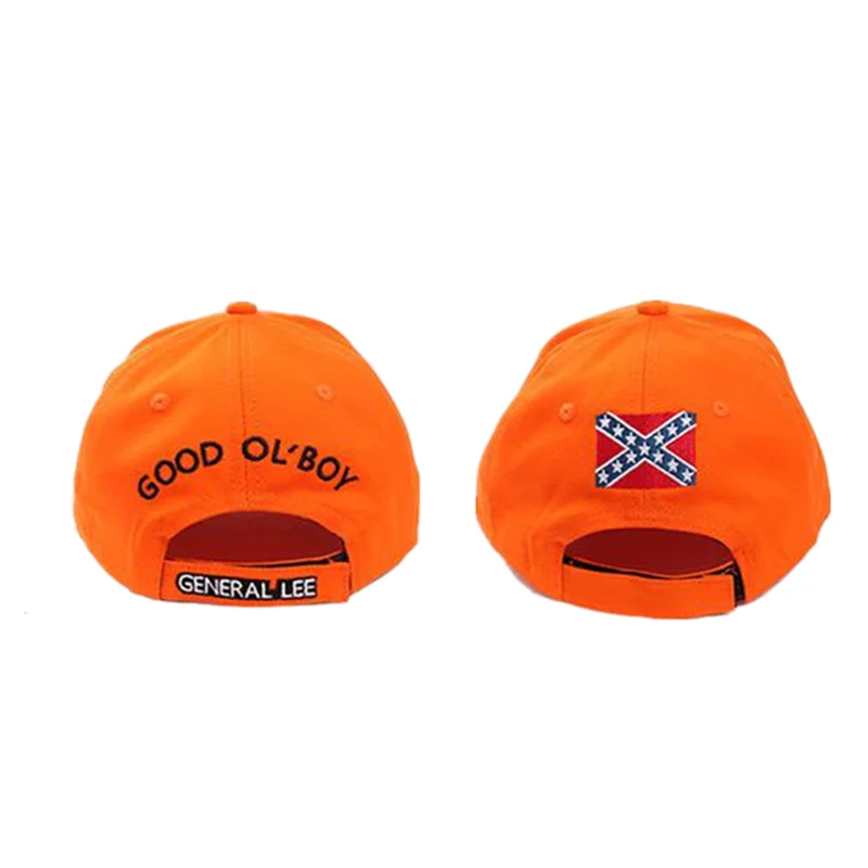 Good OL\' Boy Dukes General Lee 01 Cosplay Embroidery Adjustable Unisex Cotton Orange Hat Baseball Cap Accessories Sunhat Gift