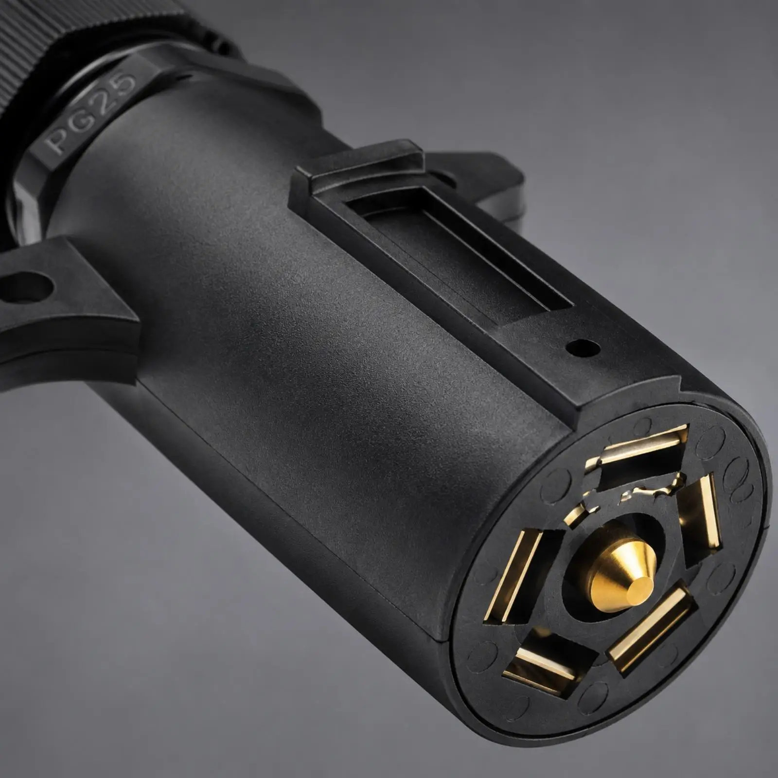 7-Pin Waterproof RV Trailer Connector | Weather-Resistant, Weatherproof, 7-Pin Trailer Connector with Threaded Rear Cap