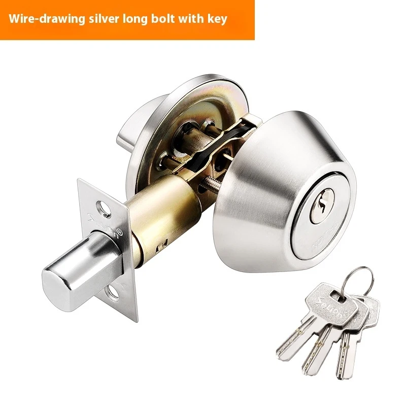 Copper Chrome Metal Single Cylinder Deadbolt Door Lock for Home And Gate Security Polished Brass Finish Key Operated