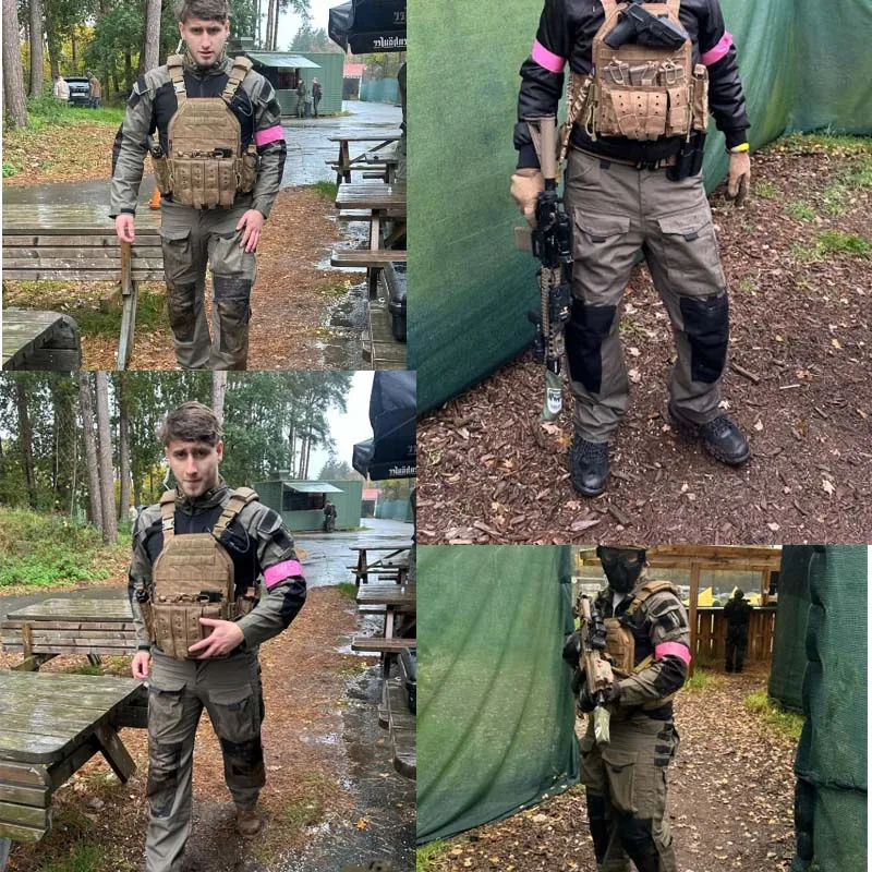 Ternos de algodão com capuz masculino, uniforme militar, camisas de combate, camisa de caminhada, calças, paintball, roupas airsoft, terno masculino