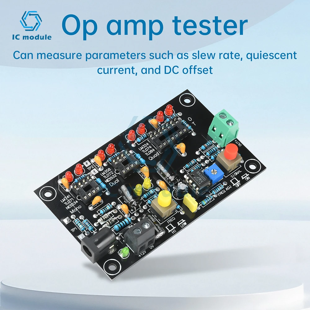 DC 12V T2 Operational Amplifier High Speed Low Speed Operational Amplifier Tester Single Op Amps Dual Op Amps Quad Op Amps