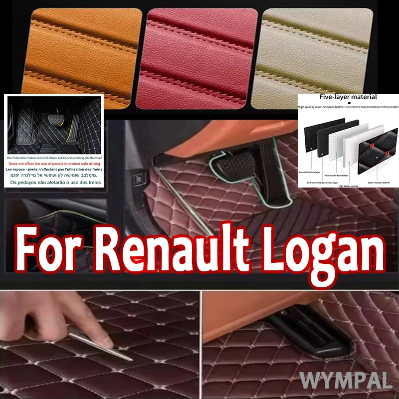 

Роскошные автомобильные коврики для Renault Logan 2010 2011 2013 2014 2014, авто кожаные мужские и женские автомобильные коврики, полностью изготовленные на заказ автомобильные коврики