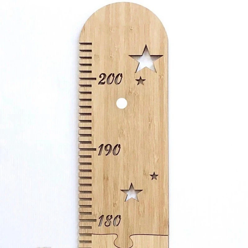 Spliced Wooden Ruler Children's Room Patchwork Wooden Star Growth Measurement Ruler Height Ruler