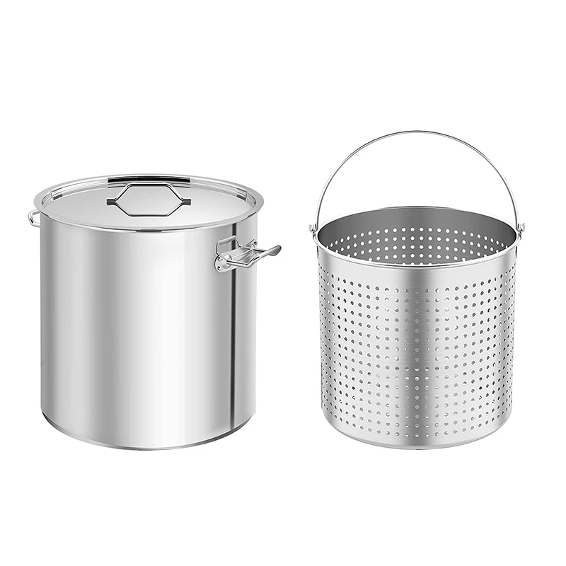 Stainless Steel Cookware Soup Pot Seafood Saucepan Cooking Pot with Handle