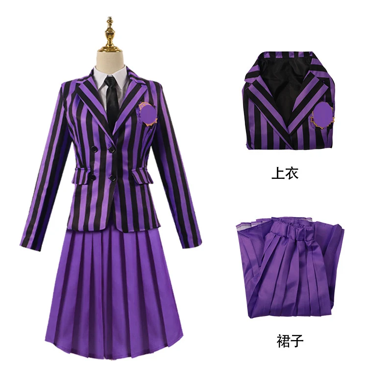 

Wednesday Little Wolf Girl School Uniform Halloween Cosplay Costume Women's Style Anime Themed Party Prop Outfit Accessories