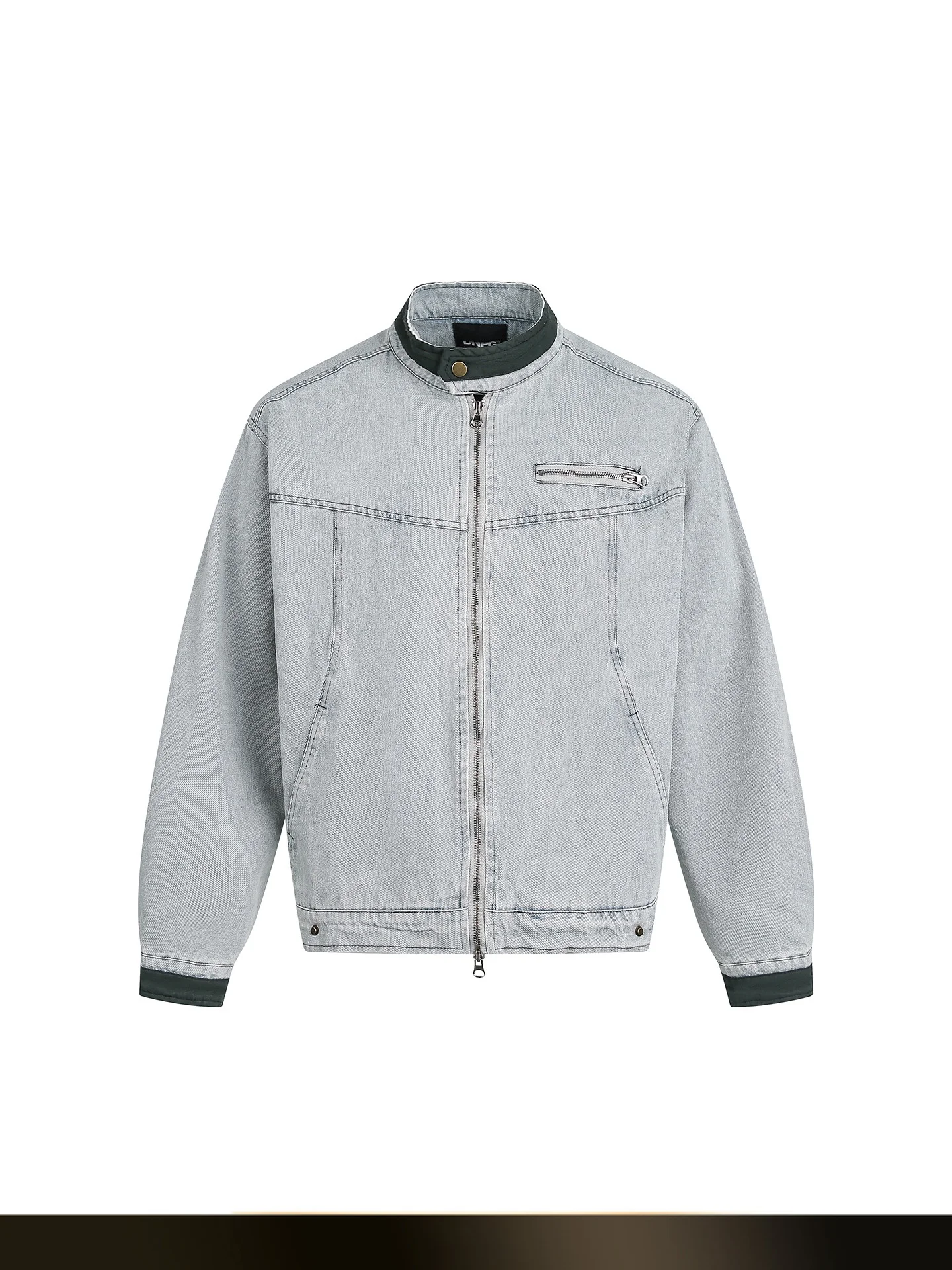 

American Retro Waed Harington Stand Collar Jeans Jaet Men's Loose ort Outerwear Autumn New Sle Youth ular Cotton B...