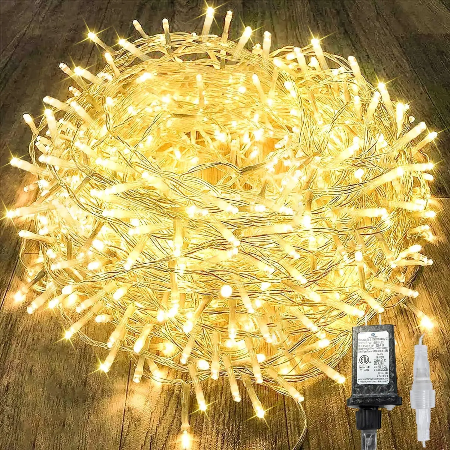 

480 светодиодных гирлянд с возможностью соединения, теплые белые мерцающие гирлянды с таймером для декора внутри и снаружи помещений (2 шт.)