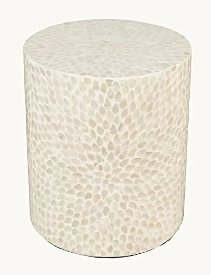 

Handcrafted Capiz Shell Terrazzo Modern Accent End Table