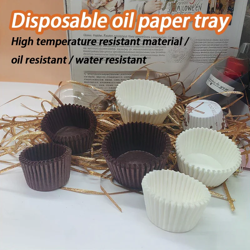 Kuchenpapierförmchen (100 Stück pro Packung) und hochtemperaturbeständige Backförmchen aus Schokoladenpapier für Brot