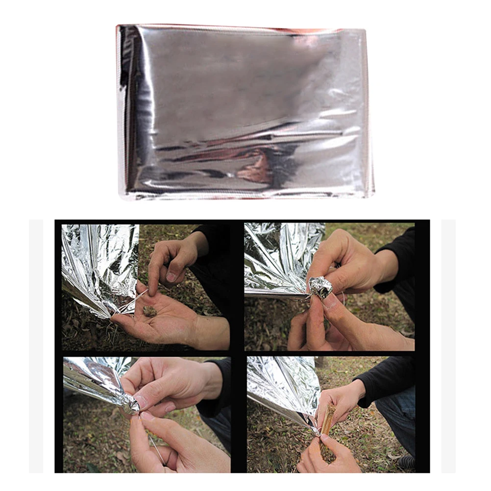 

Emergency Blanket Foil Thermal Safety Survival Waterproof Reflective Compact Foldable Outdoor Camping Hiking Climbing First