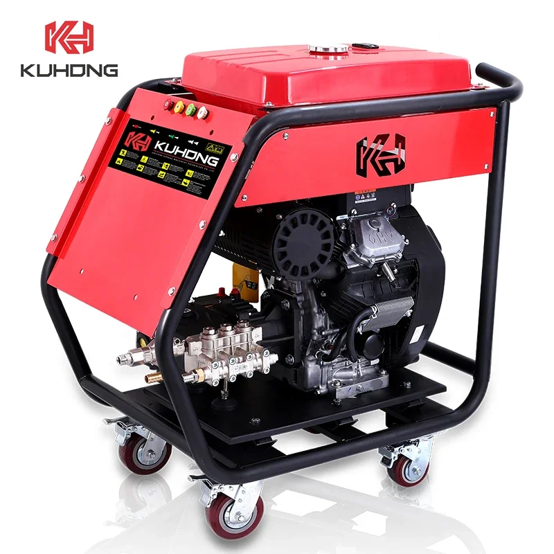 kuhong QC sewer jetter hydro drain cleaning machine 40lpm-70lpm  high pressure power washer cleaner jetter sewer machines