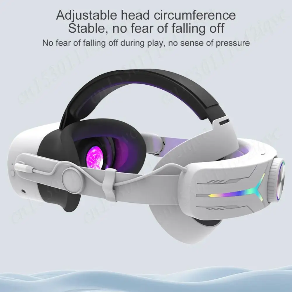 Adjustable RGB Head Strap 12000mAh Battery Extend VR Playtime Comfort Head Strap Headband VR Accessories Strap for Meta Quest 3S