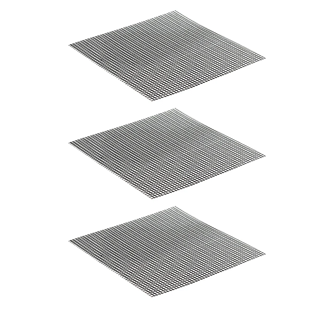 

3 Pcs Mesh Nonstick Pad for Barbecue Party Grill Net Barbecue Grill Mesh Mats Black Cooling Rack Kitchen Bar Tools