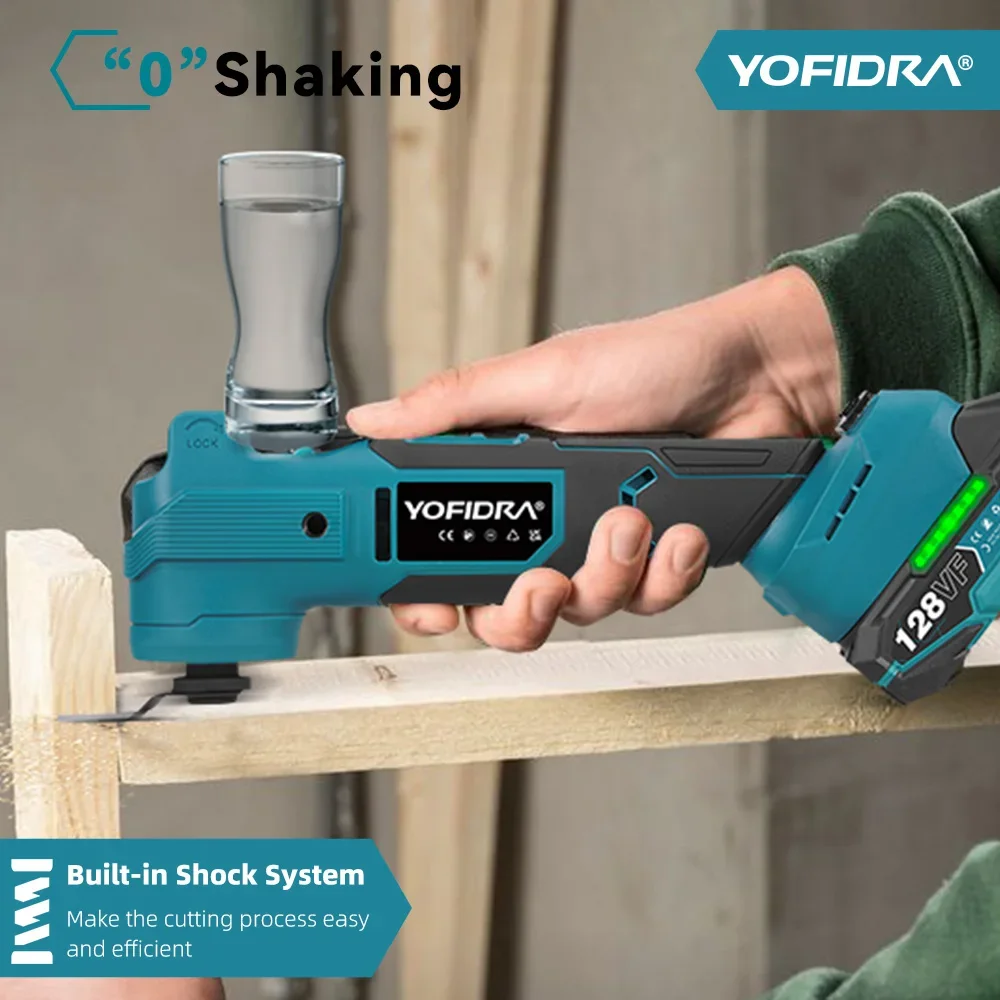 YOFIDRA 1000 واط فرش كهربائي تتأرجح أداة متعددة AI سرعة التحكم اللاسلكي النجارة أداة السلطة لدبوس بطارية ماكيتا