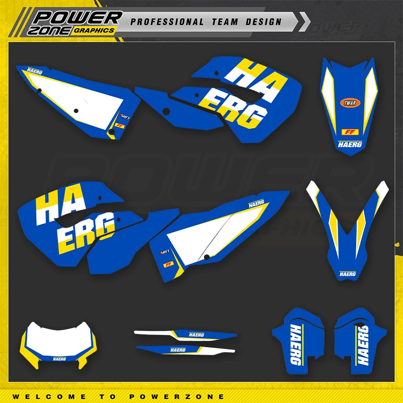 

Комплект наклеек PowerZone Custom Team For FE Graphics Background Decals Stickers Kit для HUSABERG 2011 2012 FE390 450 570-TE250 300-FX450-FS 570