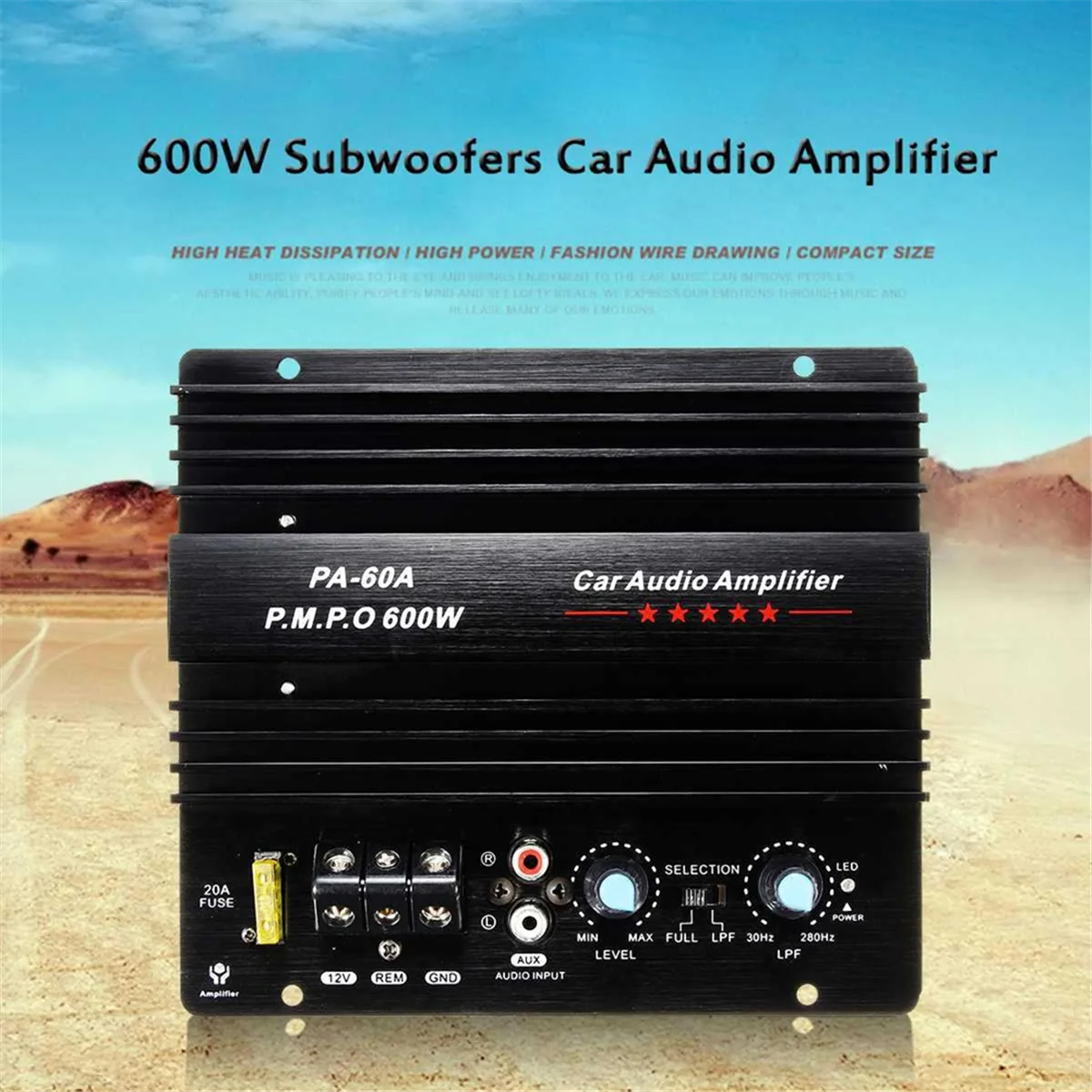 PA-60A 600W 12V Power Amplifier Board for Home Car Audio Amplifier S Powerful Bass Subwoofers Amp for Mono Car Modi HOT