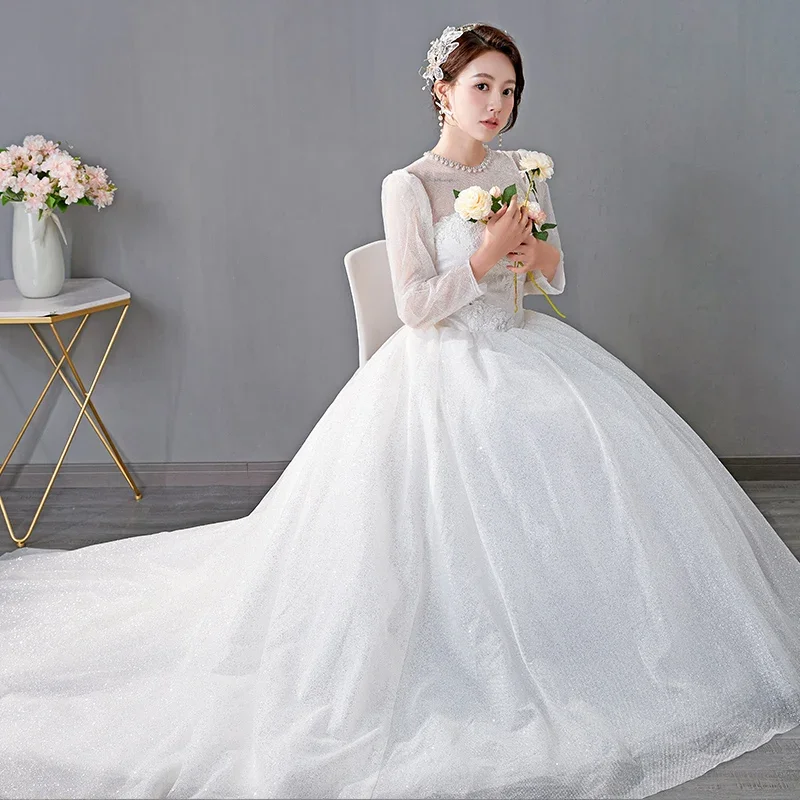 Customized Luxury Wedding Dress Plus Size Ball Gowns Lace Up Wedding Dresses for Women Bride Dreamy Dress Vestidos De Novia De