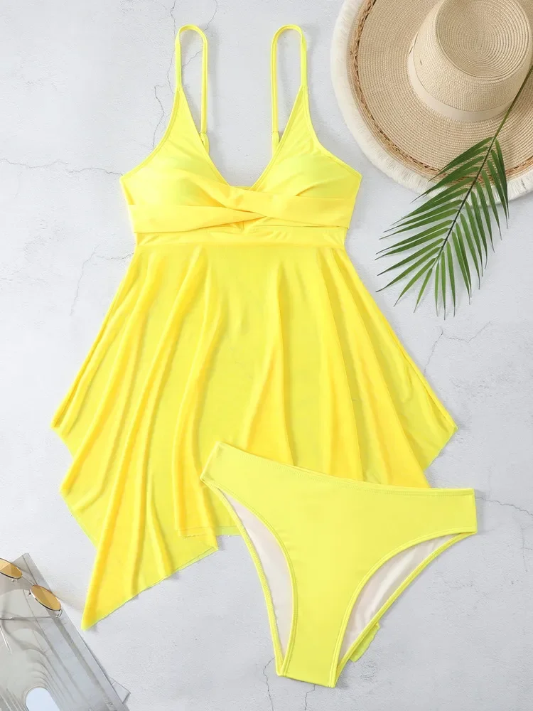 Sexy conjunto de biquíni banho feminino tankini 2025 monokini maiô de duas peças mulher beachwear fatos de banho preto terno de natação