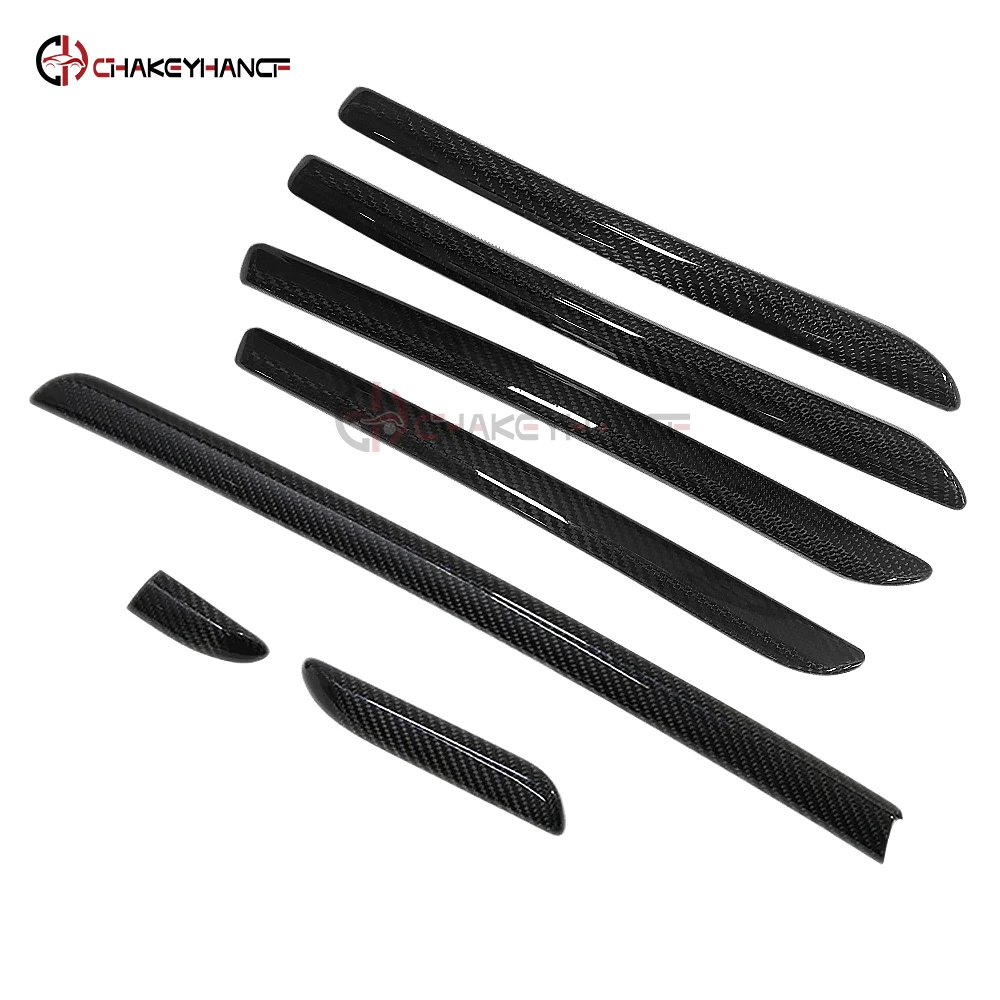

For Audi A3 8V S3 RS3 2012-2020 7Pcs Carbon Fiber Car Interior Dashboard Center Console Strips Door Panel Sticker Cover Trim