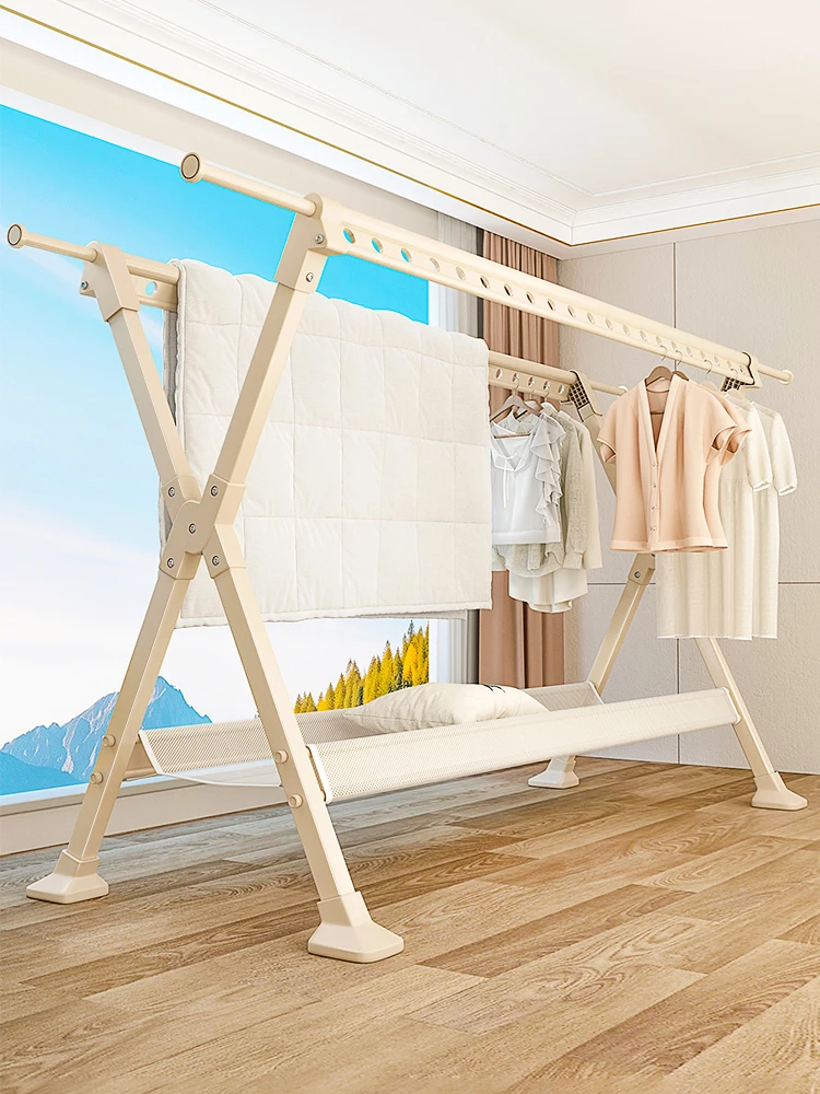 

Adjustable Height Clothes Drng Ra Stand Indoor Outdoor Balcony Use Aluminum Alloy Foldable Clothesline Bed Cover Drng Tool