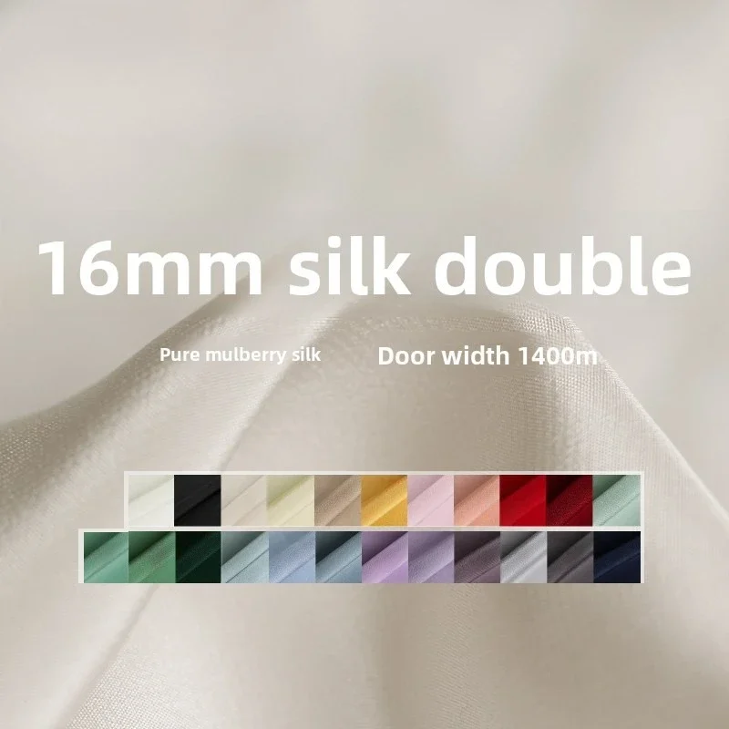 16mm Solid Color Mulberry Silk Crepe De Chine Fabric for Soft DIY Sewing Dress Shirt Clothing Fashion Cloth Material Per Meter