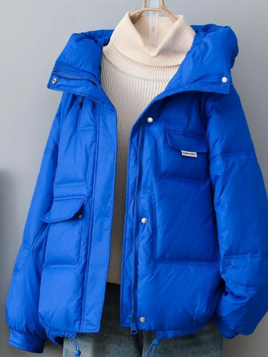 Women's Short Thickened down Cotton Jacket Brand Label Removed Winter Coat Long Sleeve Other Fill Other Brand  Summer