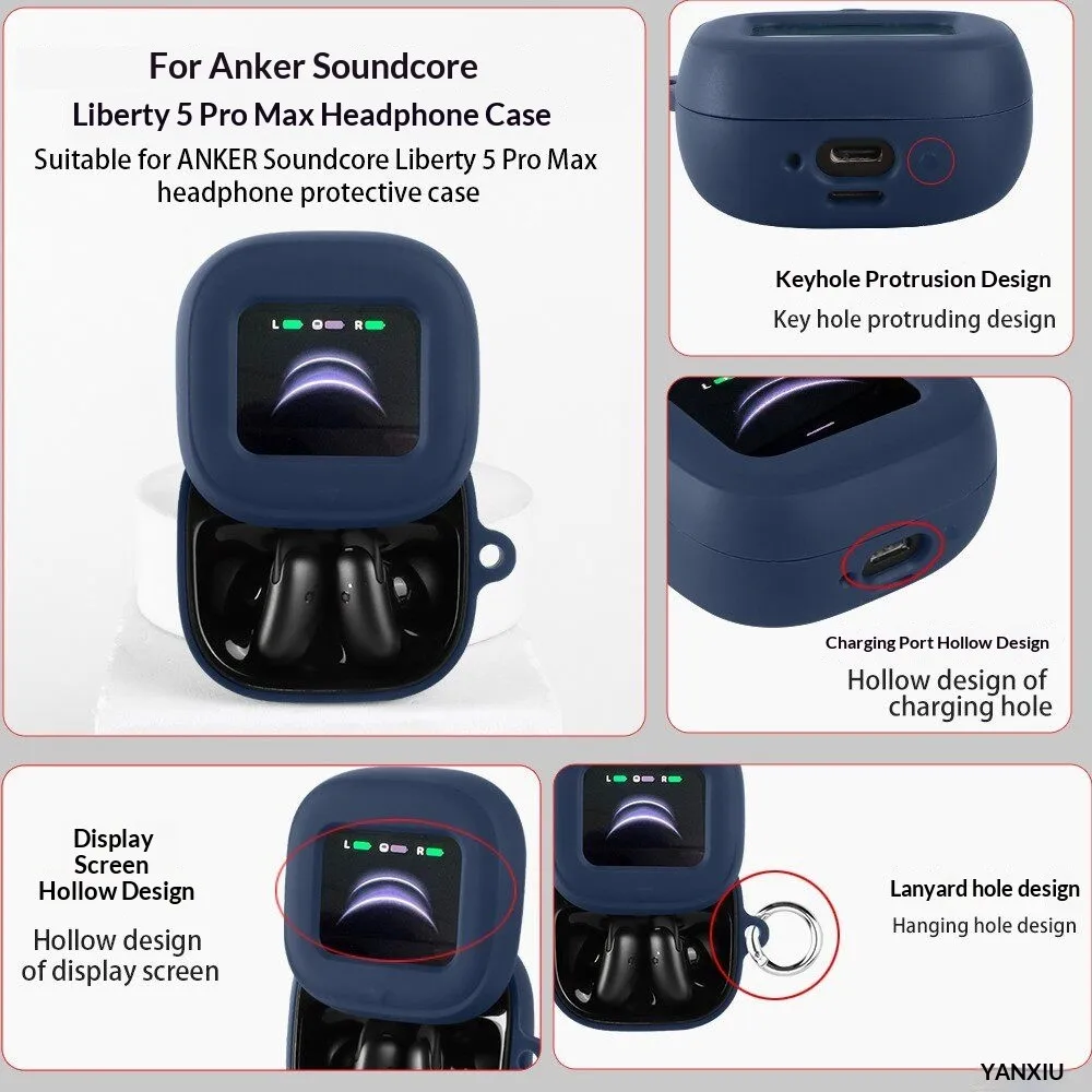 Compatible with Anker Soundcore Liberty 5Pro Max Case Clear
