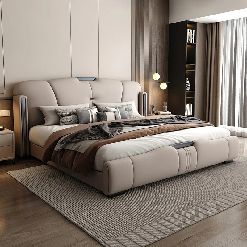 #For Italian king bed frame simple home style wooden bed high quality hotel set designer luxury storage leather bed