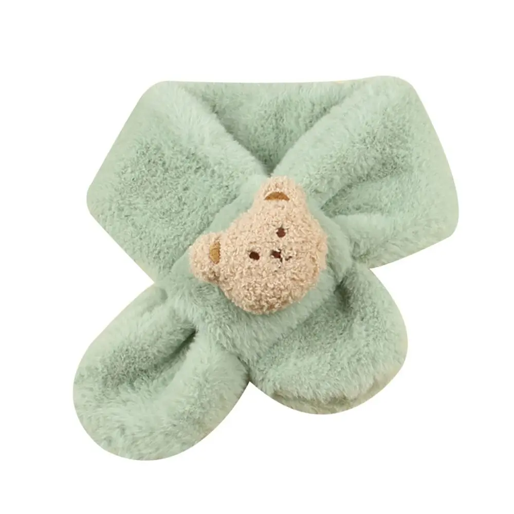 Fashion Warm Kids Winter Scarf Thick Soft Scarf Cartoon Bears Cute Baby Shawls Outdoor