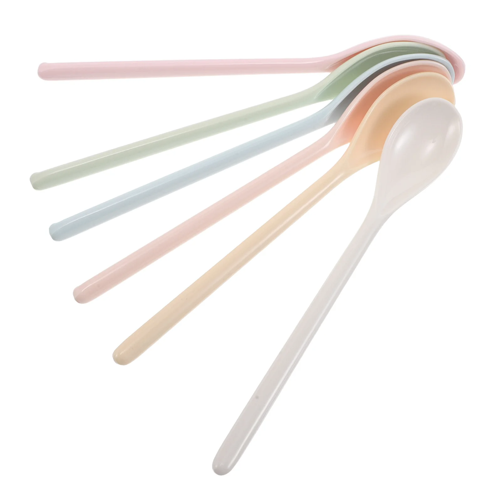 

6Pcs Plastic Drop Resistant Imitation Porcelain Long Handle Baby Spoons Children Feeding Utensils Soup Spoons Toddlers
