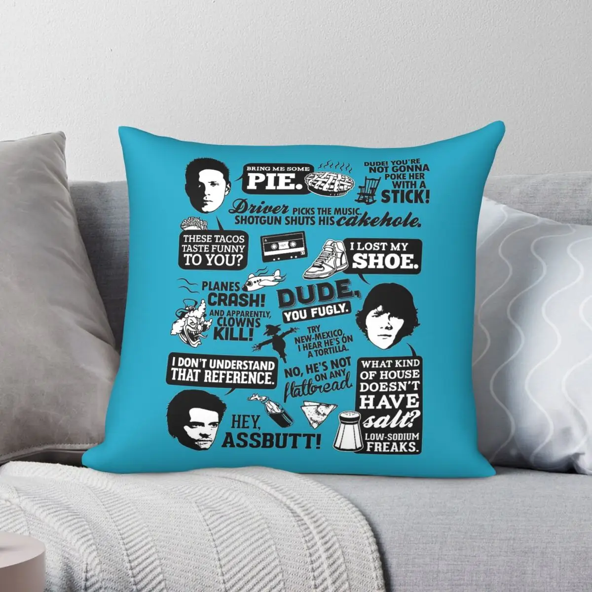 Supernatural Driver Picks The Music Square Pillowcase Polyester Linen Velvet Creative Decorative Pillow Case Sofa Cushion Cover