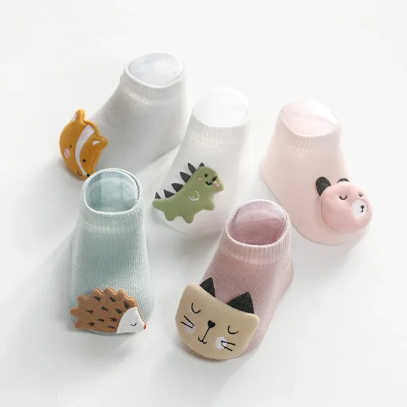 Kawaii Korean New Cartoon Animal Non-slip Baby Floor Socks for Toddler Baby Children Boys Girls Boat Socks Home Shoes Clothes
