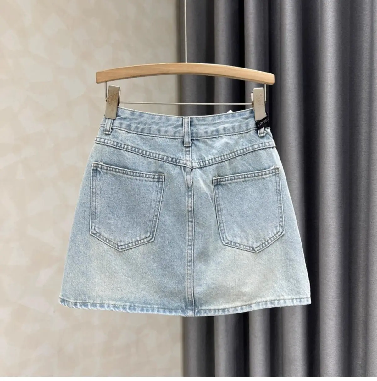 

Korean Version Sweet Lace patchwork Denim Skirt Women's Summer New High Waist Short Skirt Versatile Slim High Street Skirt