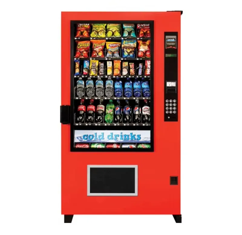 Food Vending Machine With Monitoring Camera Real Time Video Monitoring For Indoor Shopping Mall Self Service Sales Work