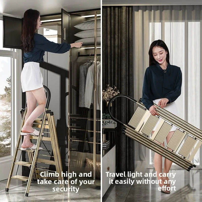 Kentai Telescoping Folding A Frame Indoor Aluminum Alloy Clothes Drying Rack Portable Ladder Folding Stairs Attic Ladder