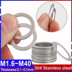 Laser Customization 304 Stainless Steel 0.1 0.2 0.3 0.5mm Ultra Thin Flat Washer Adjusting Flat Gasket Shim Din988 M2~M40 10Pcs