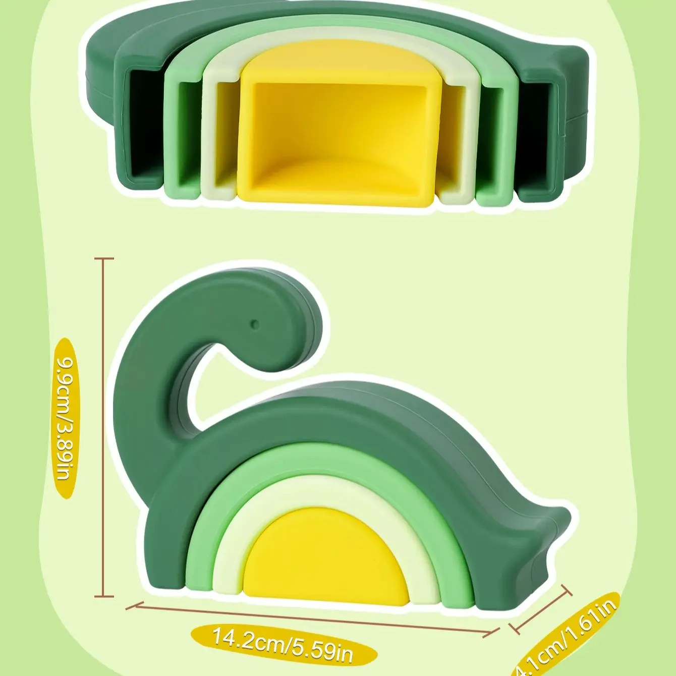 Décennie s de dinosaures en silicone sans BPA pour bébé, empileur, développement intellectuel, document créatif, jouets assortis