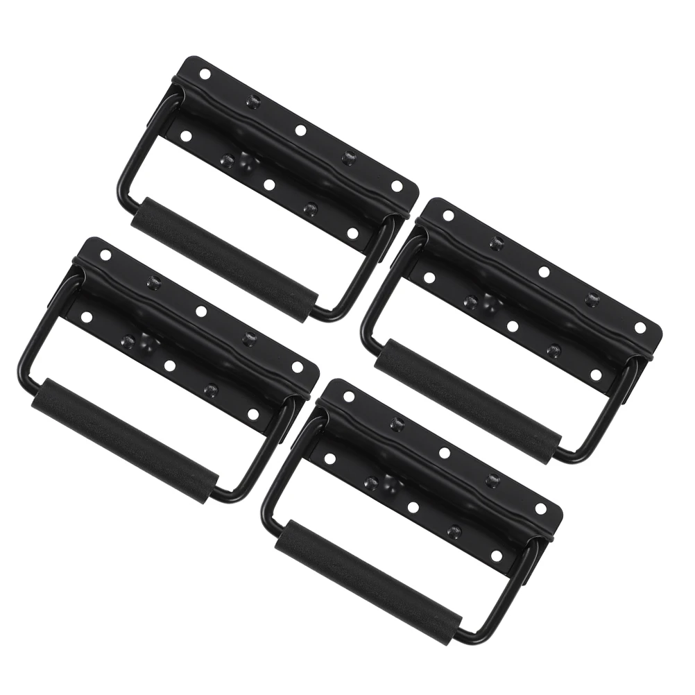

4 Pcs Toolbox Handle Heavy Duty Metal Grips Black Storage Case Cabinet Pull Handles Square Container Box Hardware