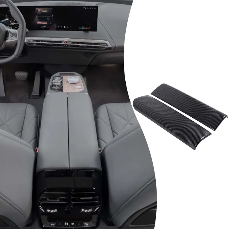 

2piece set ABS carbon fiber For BMW ix 2022-2024 car center console armrest box decorative cover sticker protection accessories