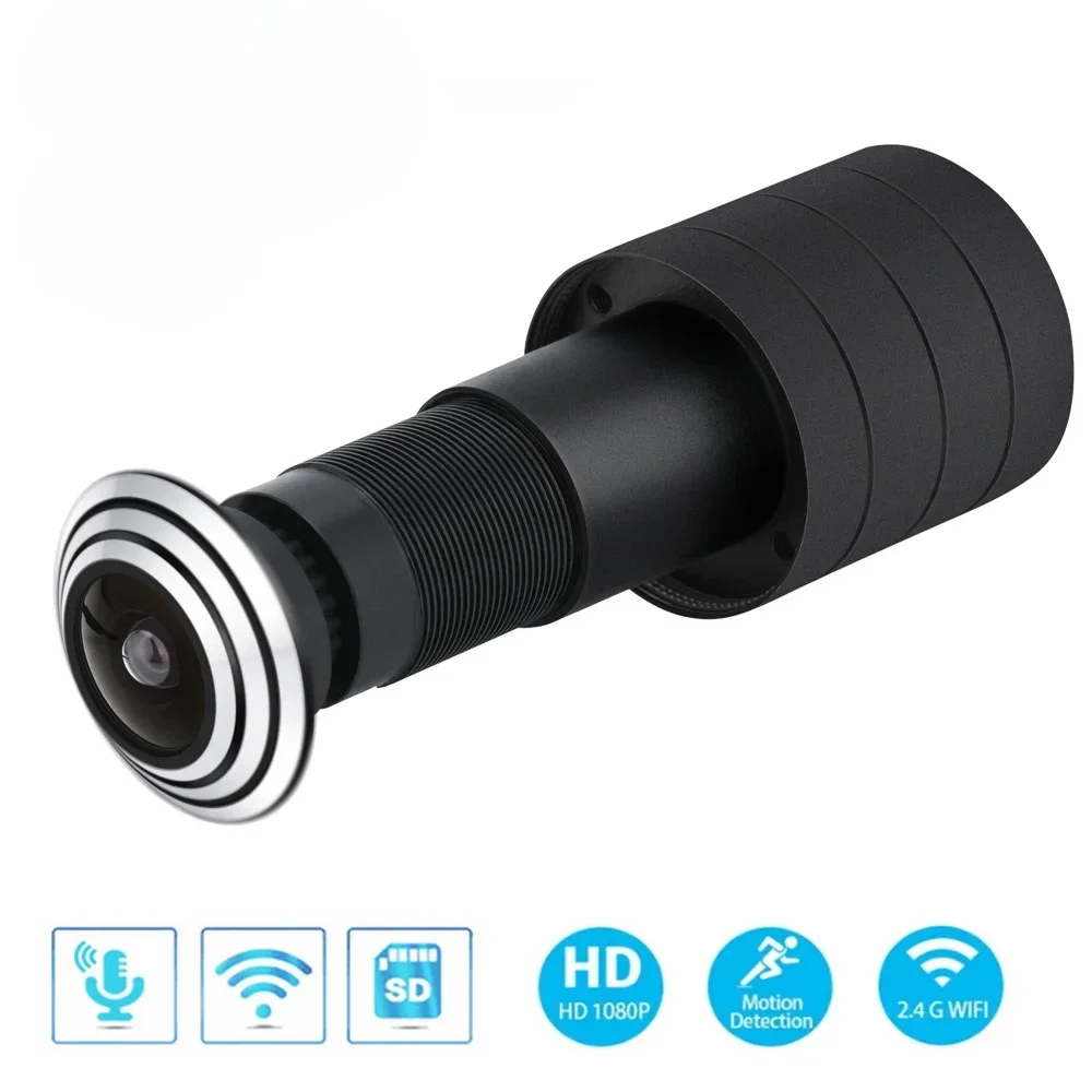 

%A дверной глазок, мини-глазок, дверной Wi-Fi, IP-камера, 1,6 мм, широкий угол, 2-стороннее аудио, встроенный динамик, слот для TF-карты