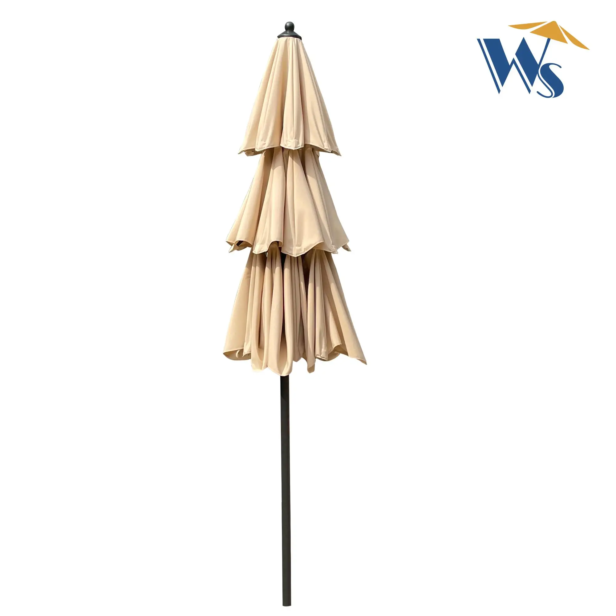 9FT 3-Tier Outdoor Patio Umbrella with Crank, Tilt & Wind Vents - Perfect for garden & Pool Shade for Backyard Deck