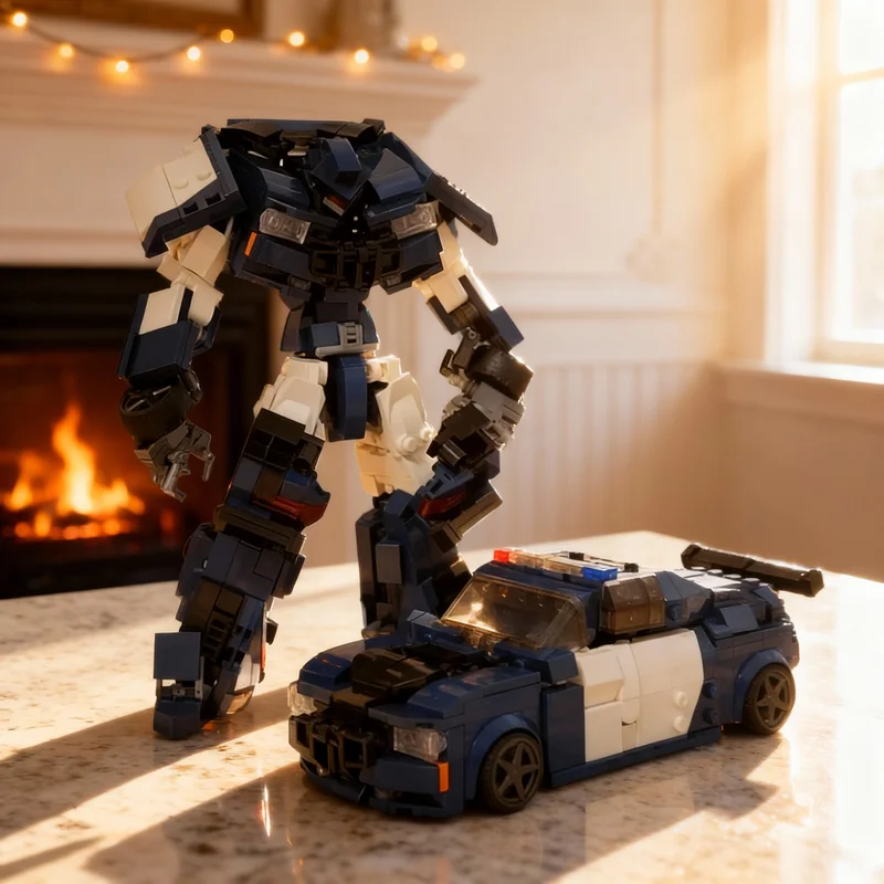 

663pcs MOC Transformer Barricade Model Building Blocks Construction Christmas Gifts DIY Assemble Toy Education Creative Idea