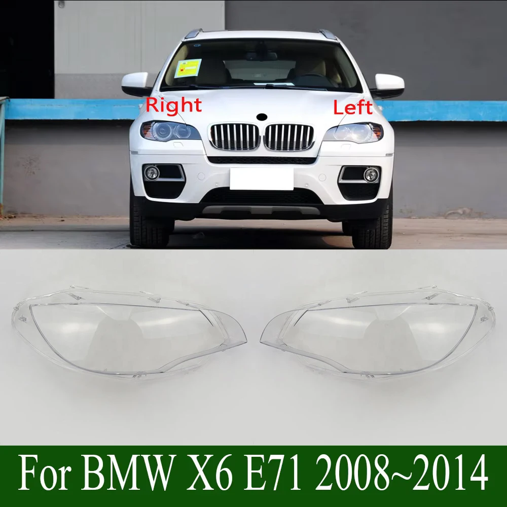 

Headlamp Cover Transparent Lampshade Headlight Shell Mask Lens Plexiglass For BMW X6 E71 2008 2009 2010 2011 2012 2013 2014 Low