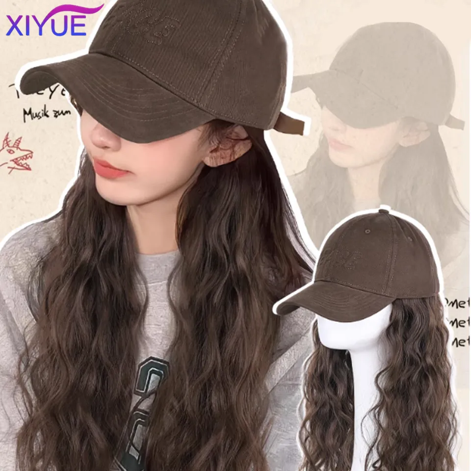 XIYUE  Hat wig all-in-one women\'s fashion wool curled wig hat women\'s 2023 new full head cover