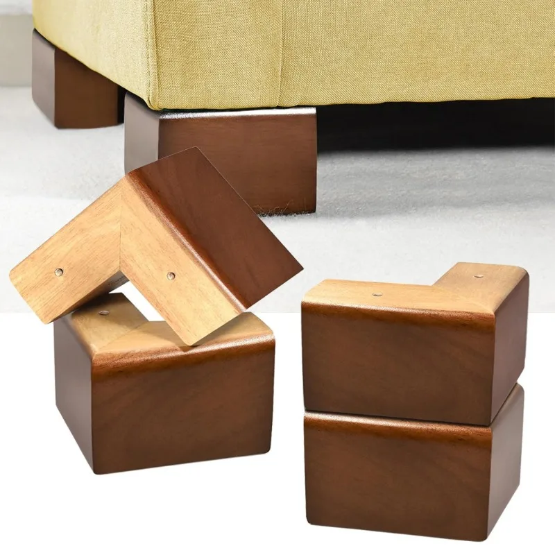Solid Wood Legs for Furniture, L-Shaped Bed Risers, Furniture Legs for Sofa Couch Dresser Cabinet Table, Couch Sofa Feet