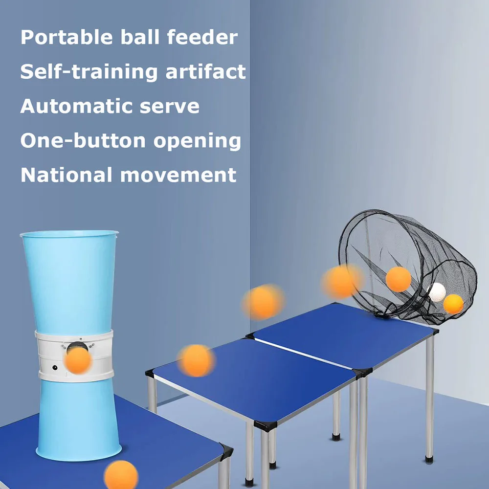 Portable Wireless Ping Pong Ball Training Machine Remote Control 0-100/MIN Automatic Table Tennis Robot Service Pitching Machine
