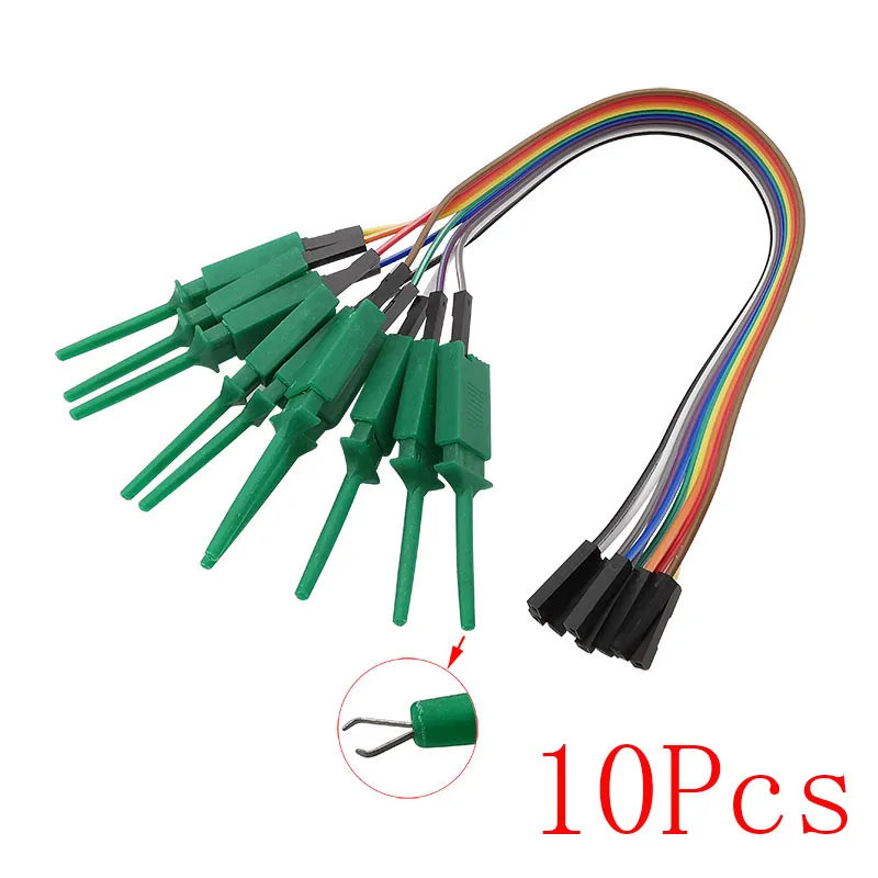 20/30CM Test Haken Clip Logic Analysator Kabel Greifer Sonde Jumper Draht Klemme Kit Gelb/Rot/schwarz/Grün/Weiß/Blau